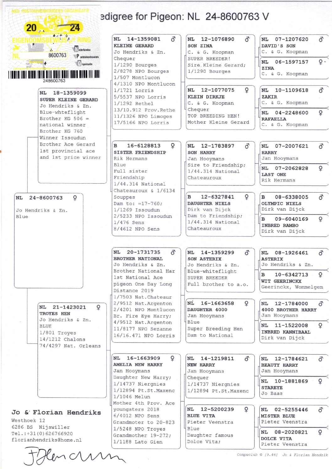 ヘンドリックス NL 8600763-24 売切れ - 画像 (2)