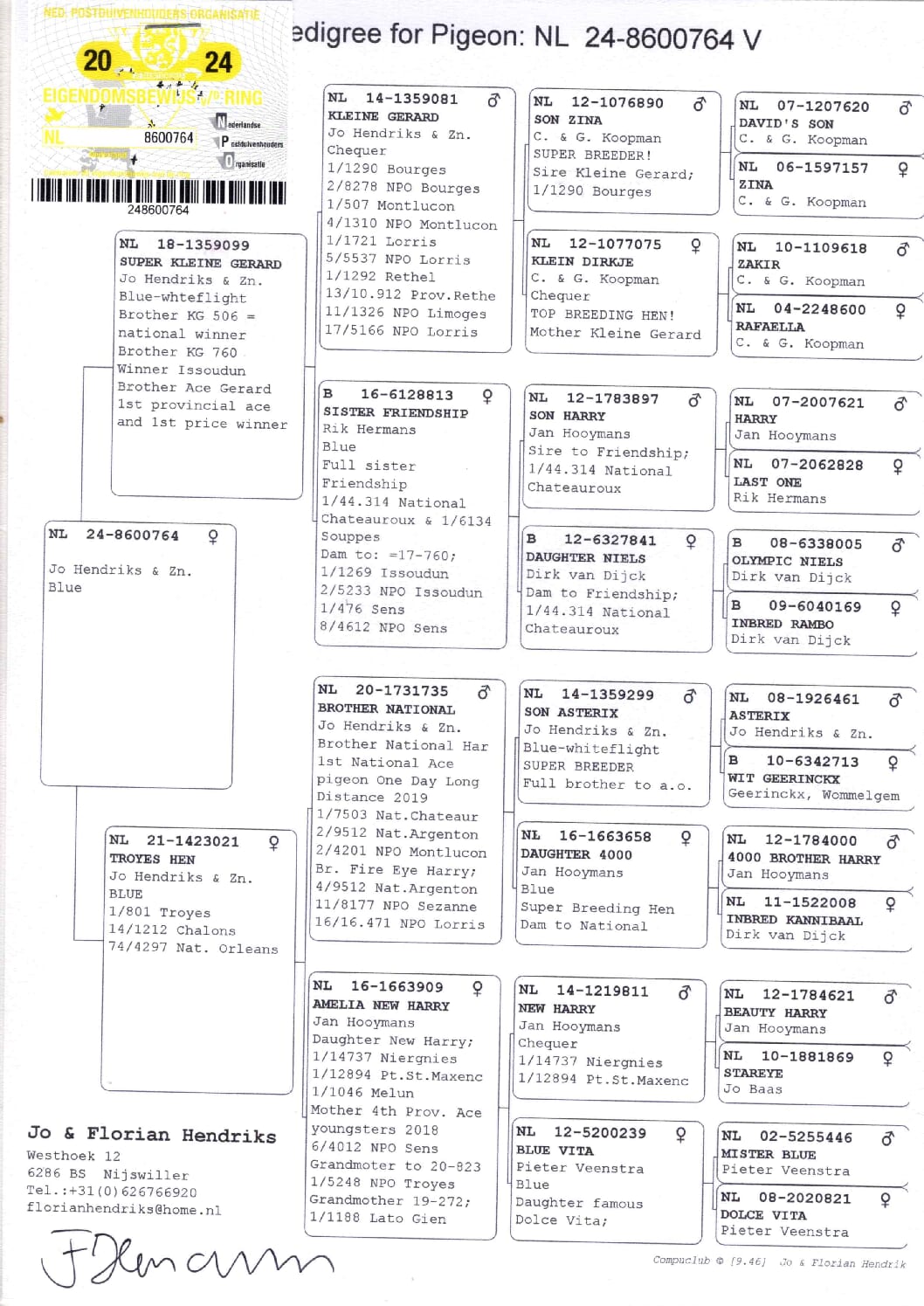 ヘンドリックス NL 8600764-24 売切れ - 画像 (2)